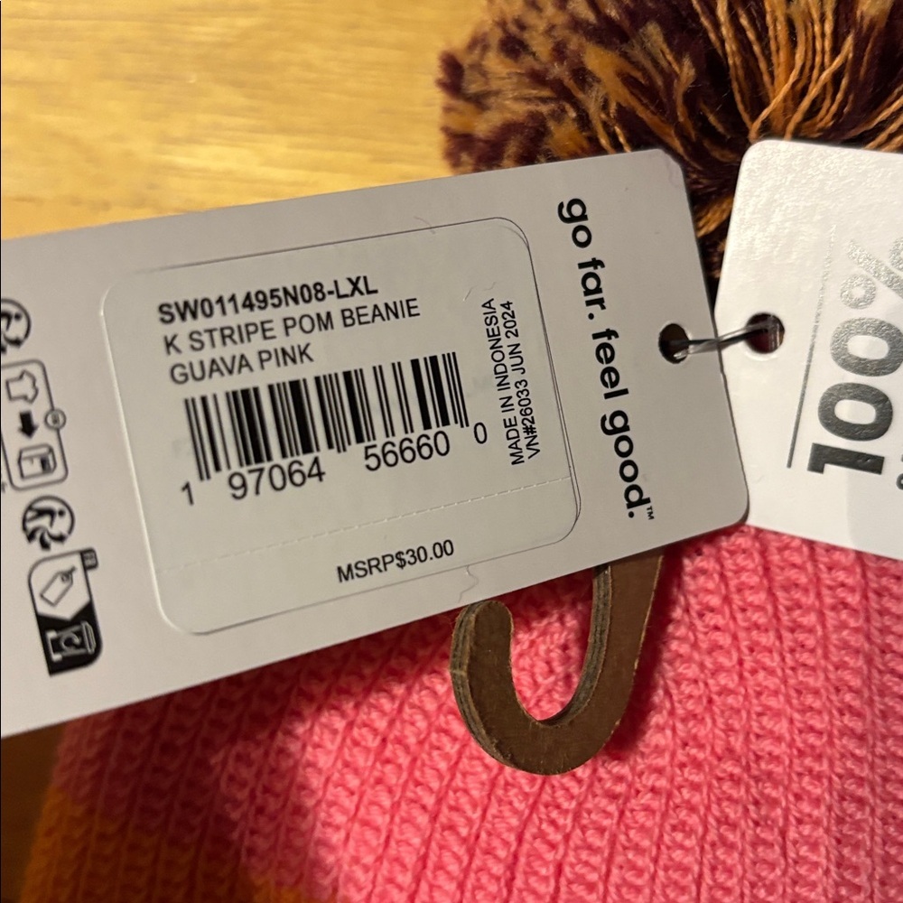 Smart Wool Youth  Beanie with Pom - Picture 2 of 2
